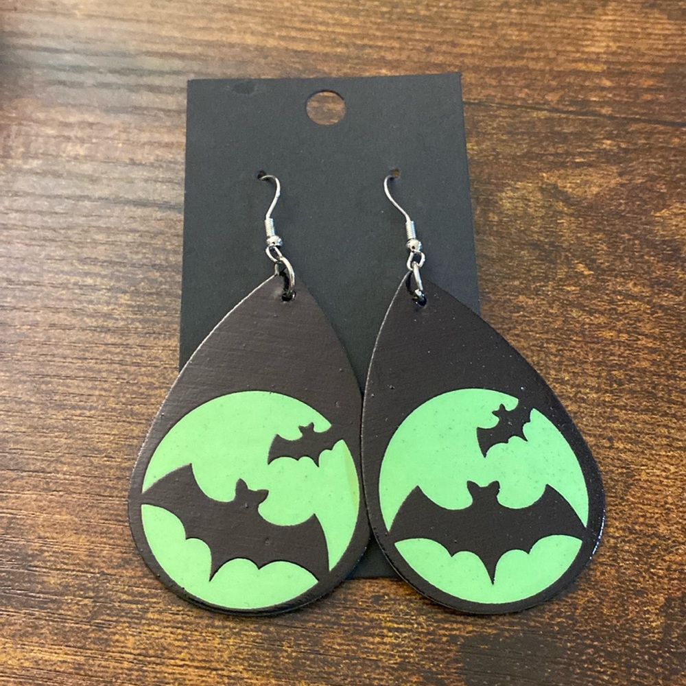 Bat Glow in the Dark Dangle Earrings